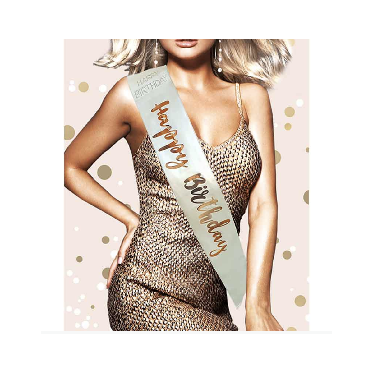 Cream Happy Birthday Sash