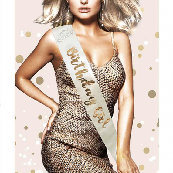 Cream Birthday Girl Sash