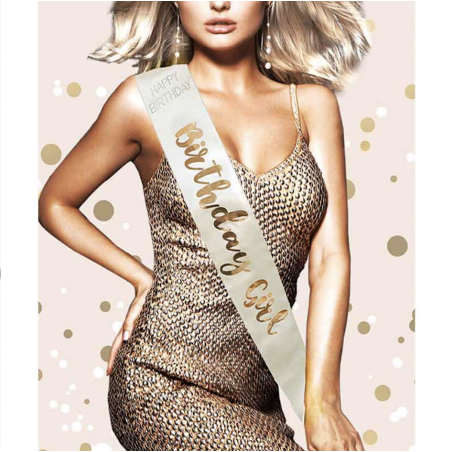 Cream Birthday Girl Sash