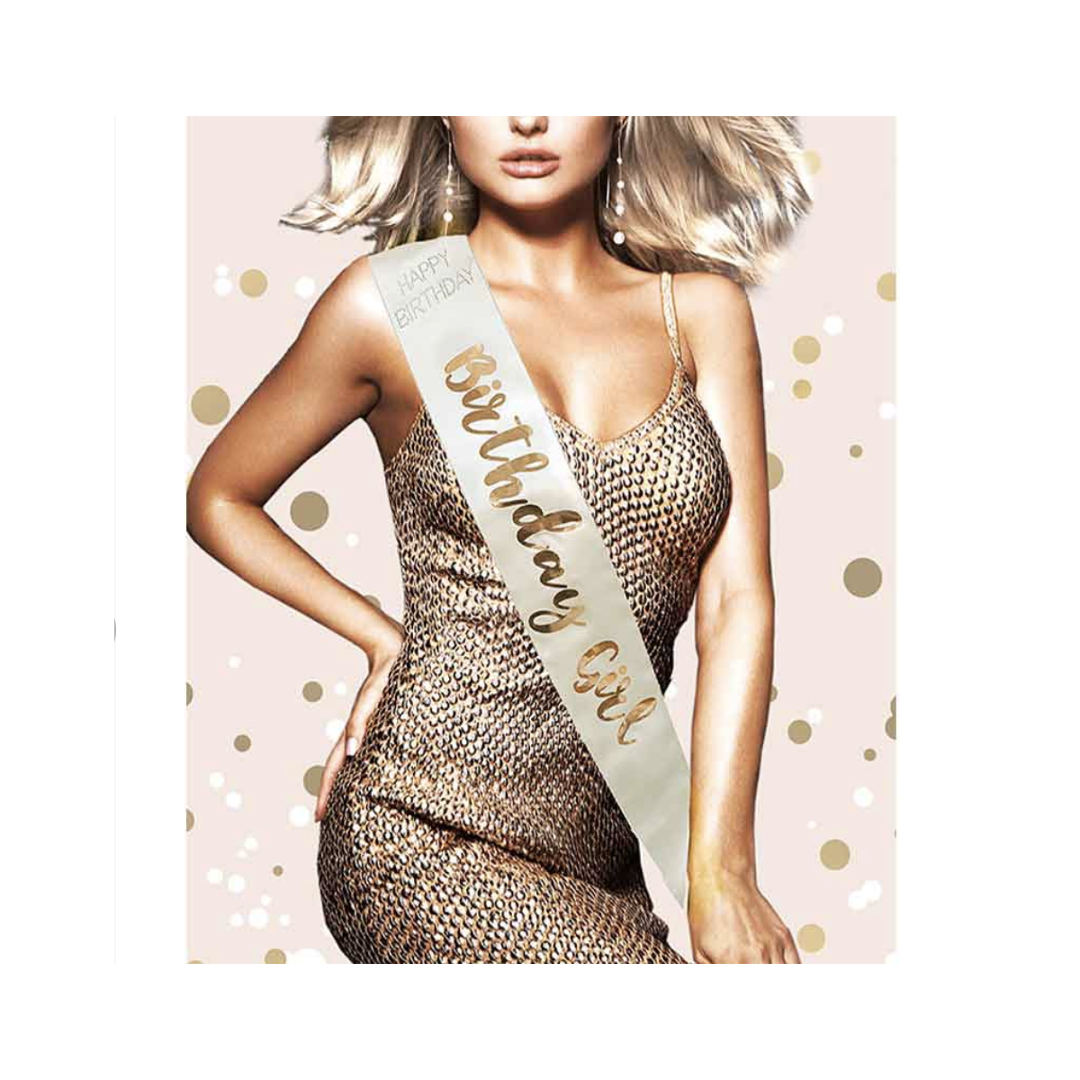 Cream Birthday Girl Sash