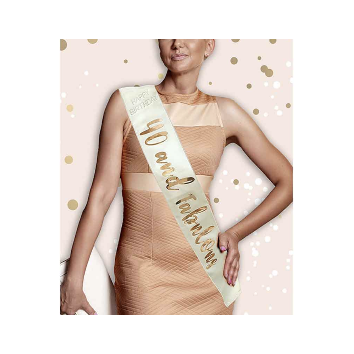 Cream 40th Birthday Sash