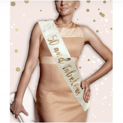 Cream 50th Birthday Sash