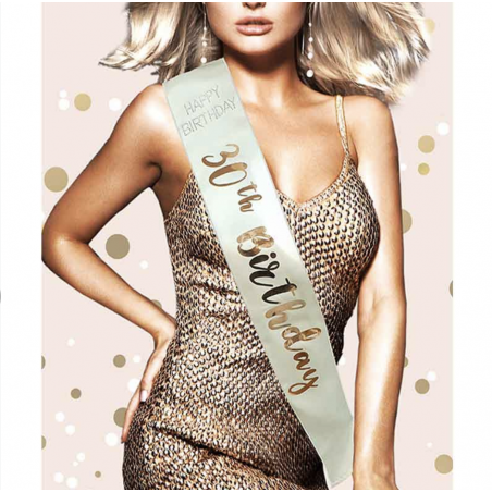 Cream 30th Birthday Sash