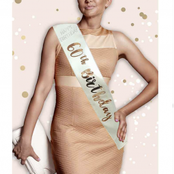 Cream 60th Birthday Sash