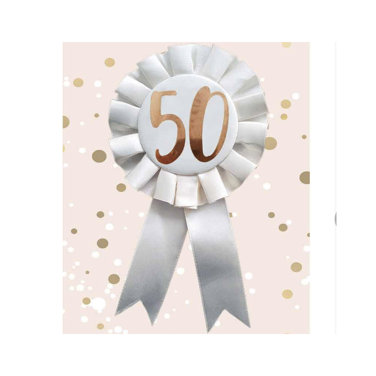 Cream 50th Birthday Rosette