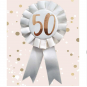 Cream 50th Birthday Rosette