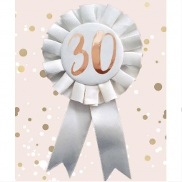 Cream 30th Birthday Rosette