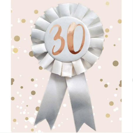 Cream 30th Birthday Rosette