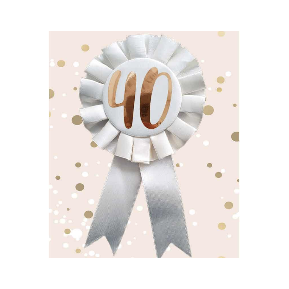 Cream 40th Birthday Rosette
