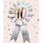Cream 40th Birthday Rosette