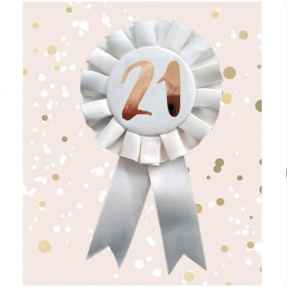 Cream 21st Birthday Rosette