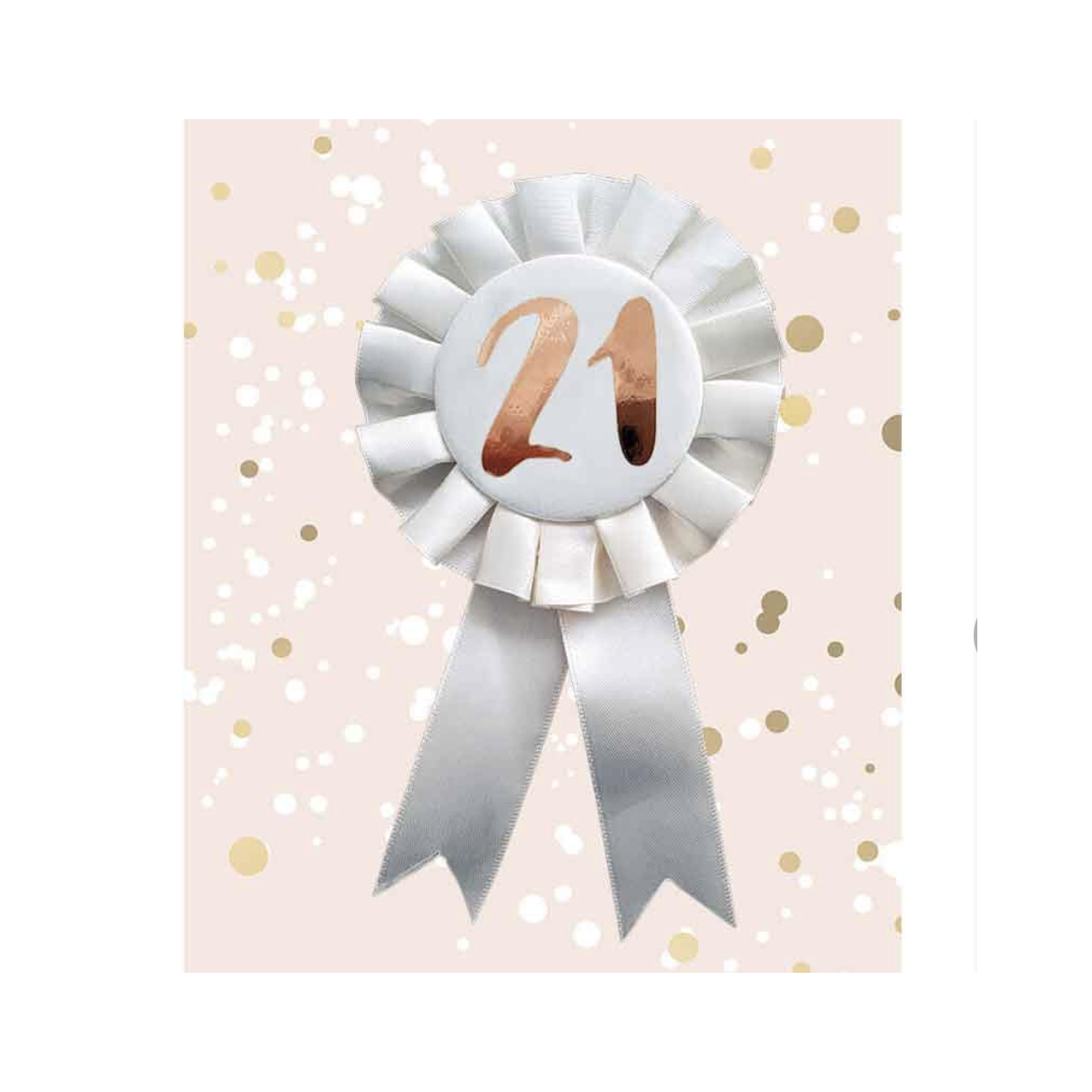 Cream 21st Birthday Rosette