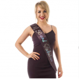 Black 50th Birthday Sash