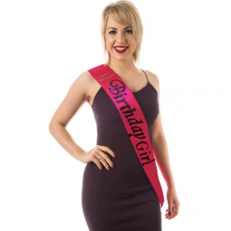 Hot Pink Birthday Girl Sash