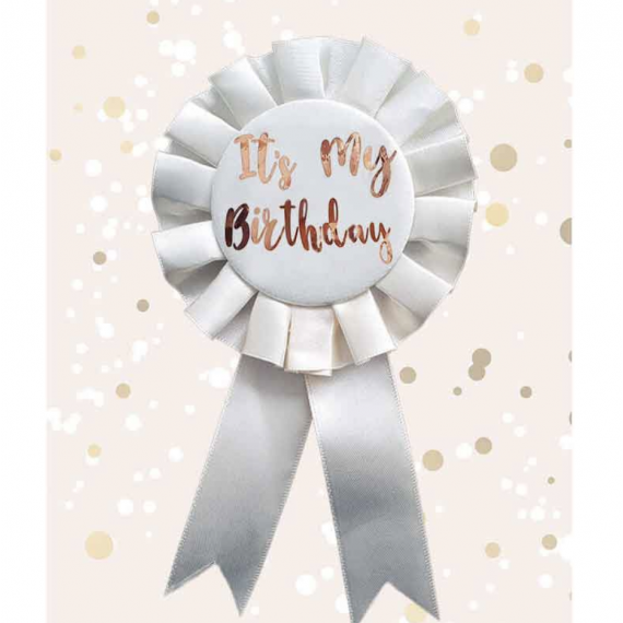 Cream It's My Birthday Rosette