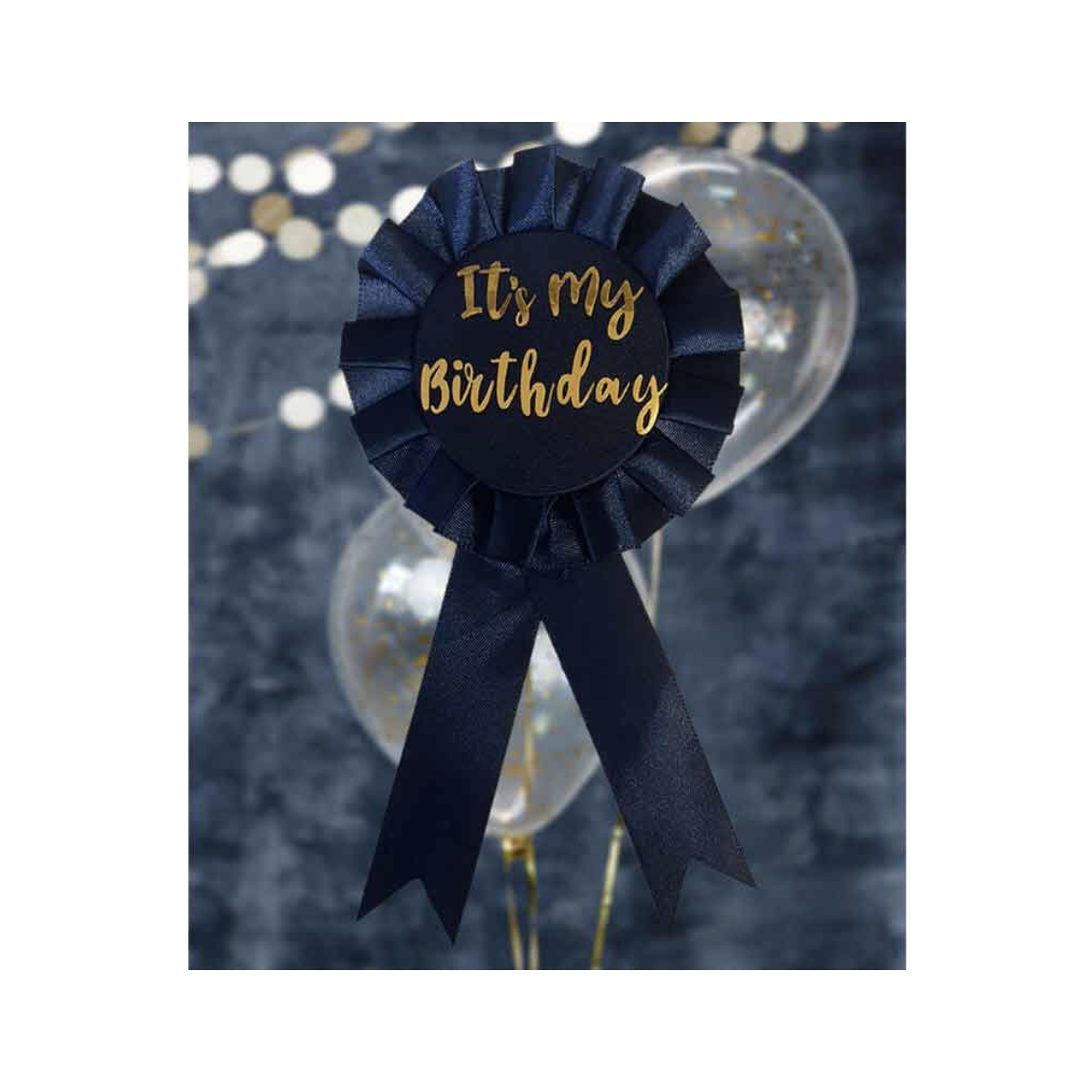Navy It's My Birthday Rosette