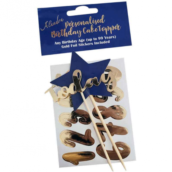 Navy Personalised Cake Topper
