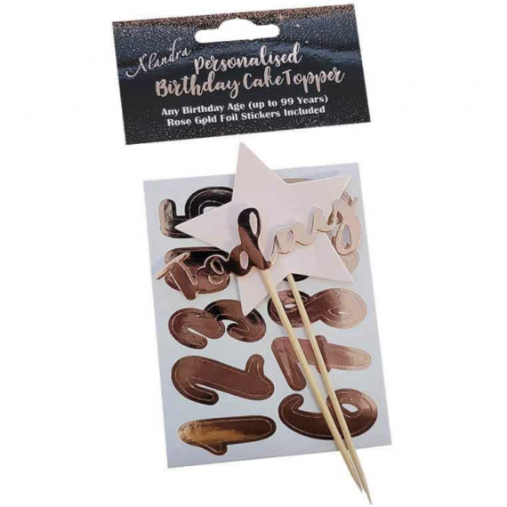 Rose Gold Personalised Cake Topper