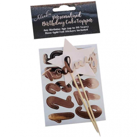 Rose Gold Personalised Cake Topper
