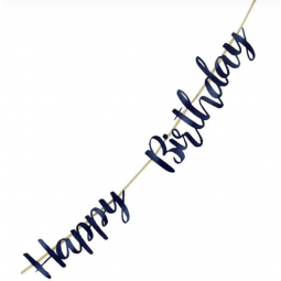 Navy Happy Birthday Letter Banner