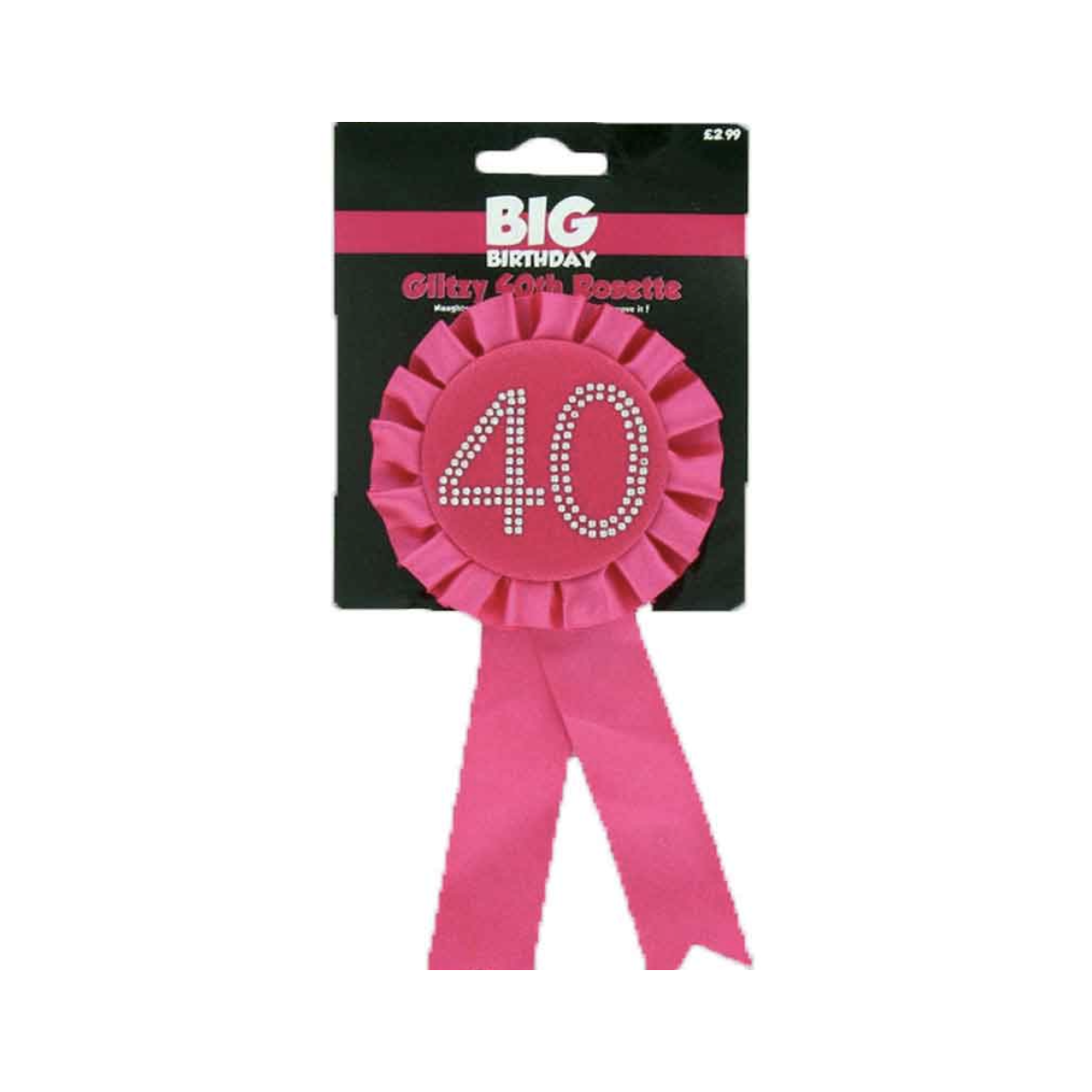 Hot Pink 40th Birthday Rosette