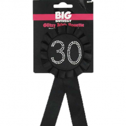 Black 30th Birthday Rosette