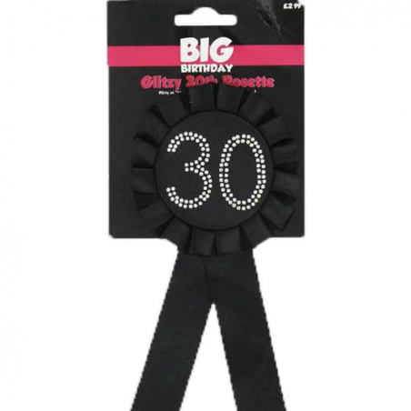 Black 30th Birthday Rosette