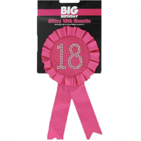 Hot Pink 18th Birthday Rosette