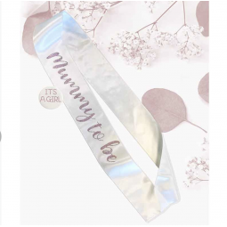 White and Pink Mummy To Be Sash and Badge
