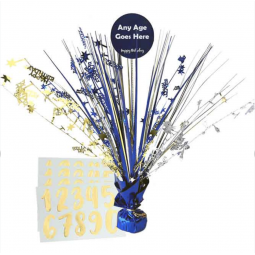 Navy Happy Birthday Add An Age Centrepiece
