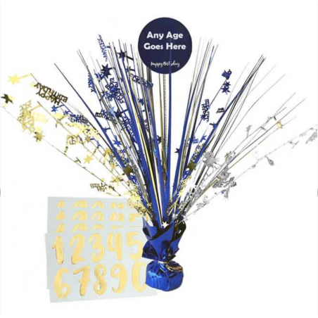 Navy Happy Birthday Add An Age Centrepiece