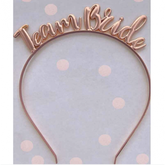 Rose Gold Team Bride Headband - Metal