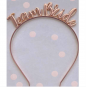 Rose Gold Team Bride Headband - Metal