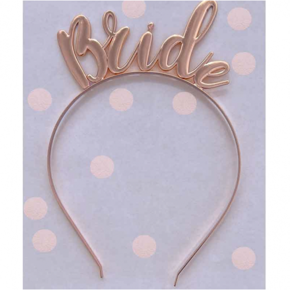 Rose Gold Bride Headband - Metal