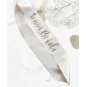 White and Gold Team Bride Sash