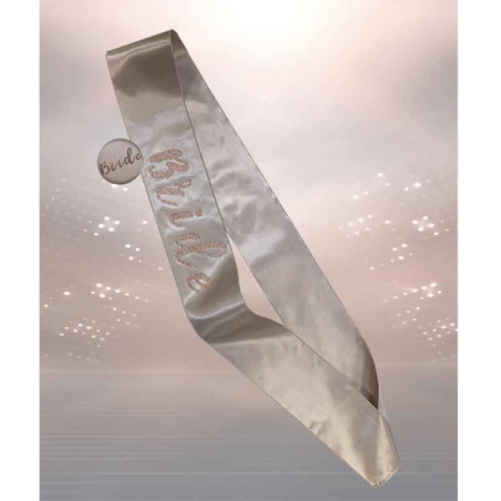 Nude Bride Sash and Badge