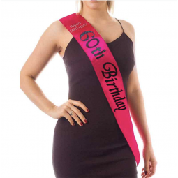 Hot Pink 60th Birthday Sash