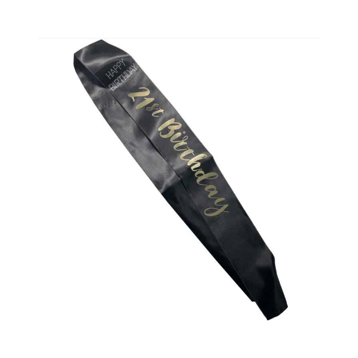 Black 21st Birthday Sash
