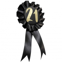 Black 21st Birthday Rosette