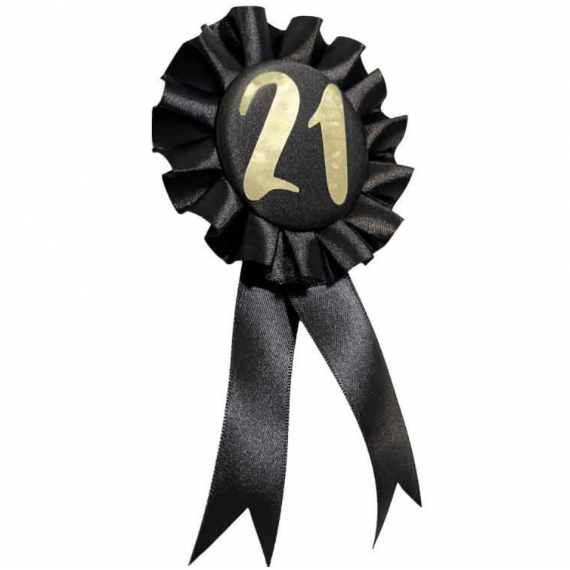 Black 21st Birthday Rosette