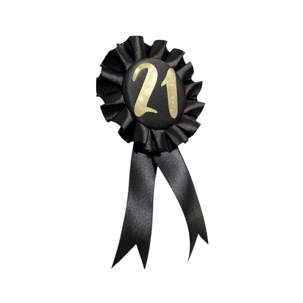Black 21st Birthday Rosette