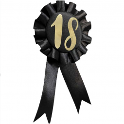 Black 18th Birthday Rosette