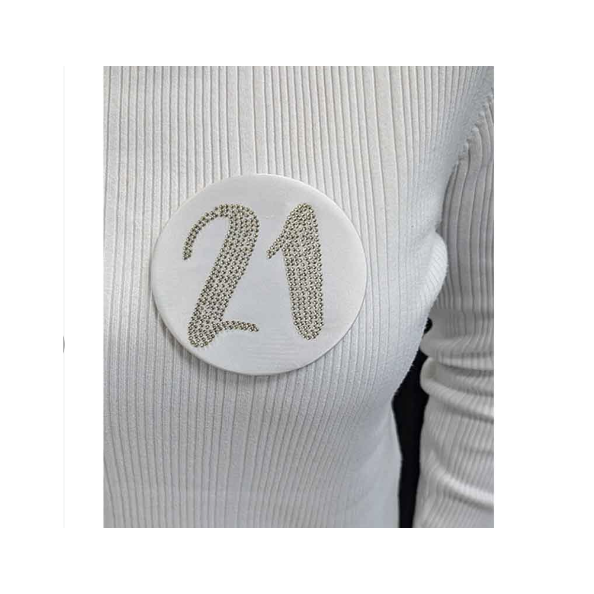 White Age 21 Big Badge