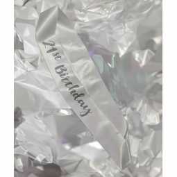 White 21st Birthday Sash