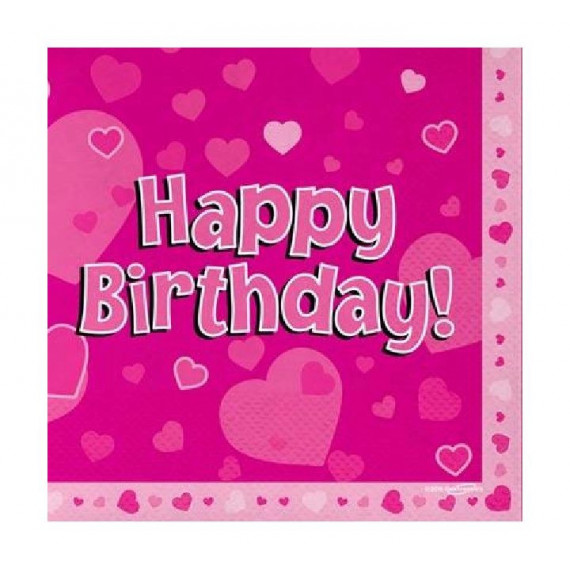 Pink Happy Birthday Napkins