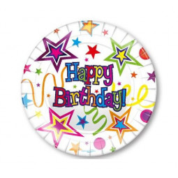Happy Birthday Stars and Ribbons Plates