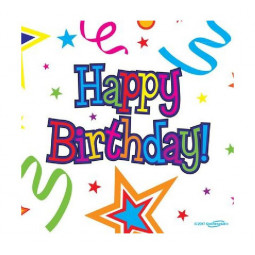 Happy Birthday Stars and Ribbons Napkins