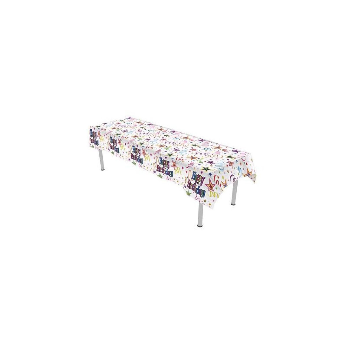 Stars and Ribbons Happy Birthday Plastic Tablecover