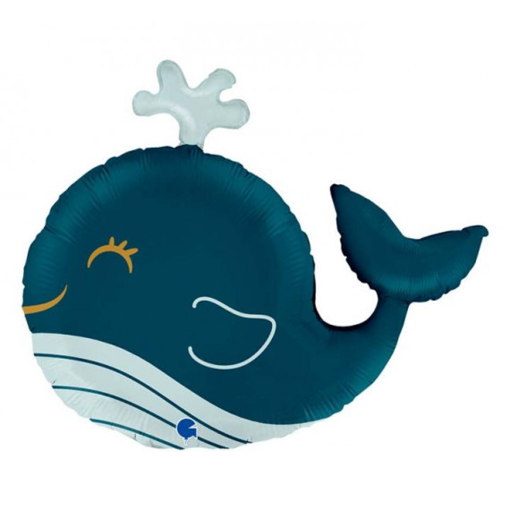 Whale Supershape Foil Balloon - Inflated Whale Supershape Foil Balloon - Inflated