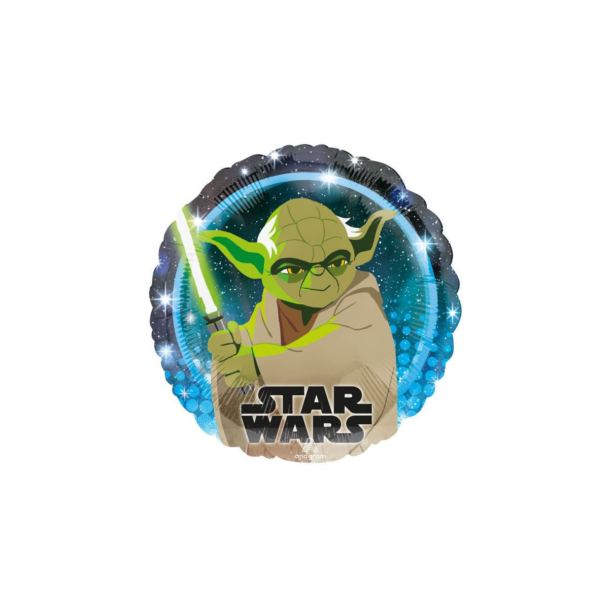 Star Wars Yoda Round Foil Balloon - Inflated Star Wars Yoda Round Foil Balloon - Inflated